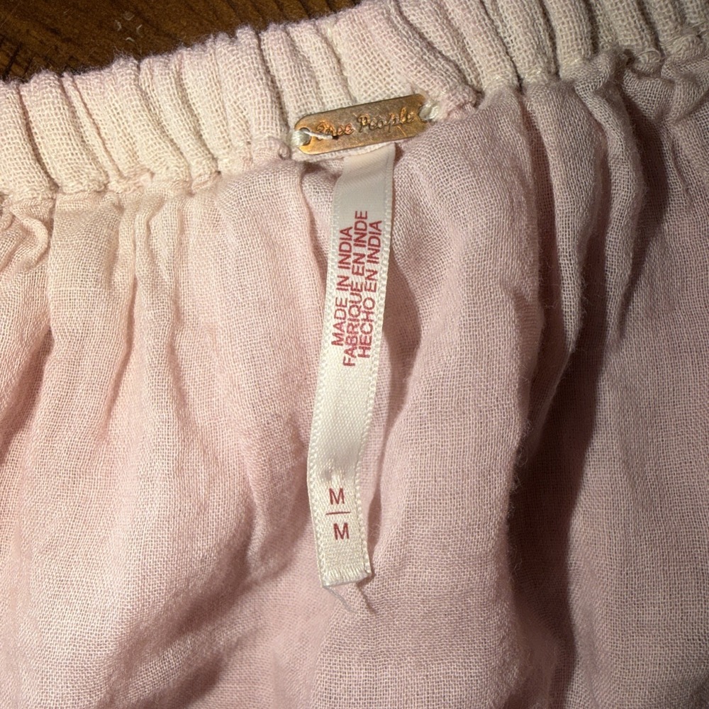 Free People Maxi Skirt Simply Smitten Blush Pink Tiered Medium Boho Whimsical - Picture 3 of 5
